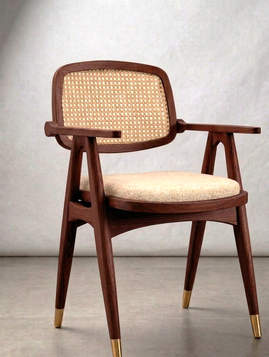 Bespoke Rattan-Back Dining Chair
