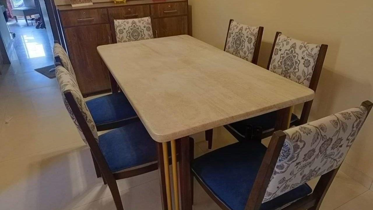 Bespoke Fusion Dining set - Teakwood, Marble and Brass