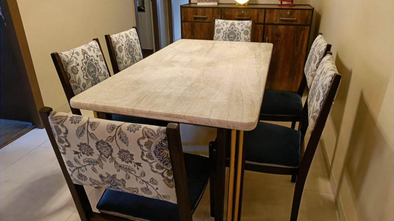 Bespoke Fusion Dining set - Teakwood, Marble and Brass