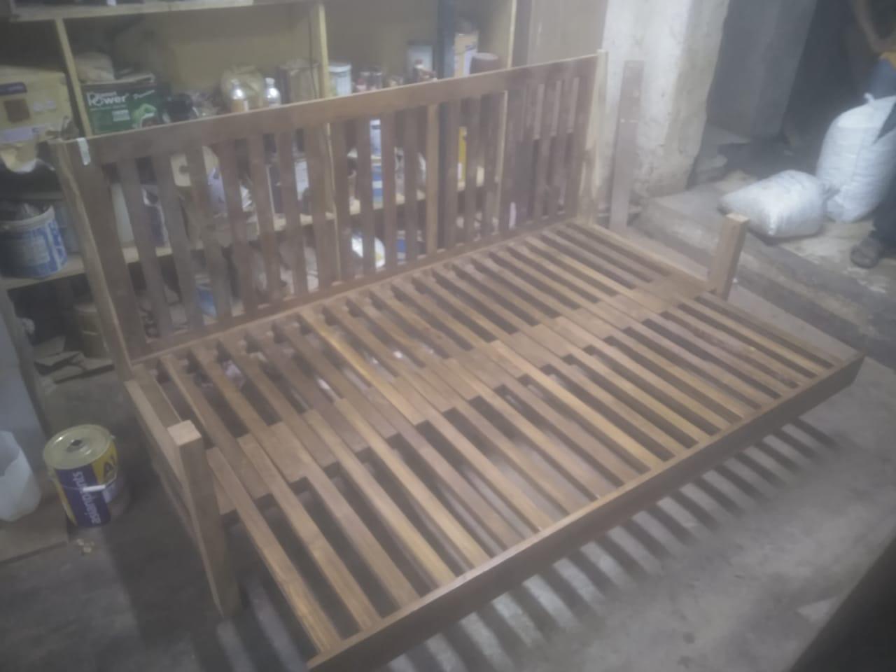 Bespoke Teakwood Woody Scissoring Sofa Cum Bed