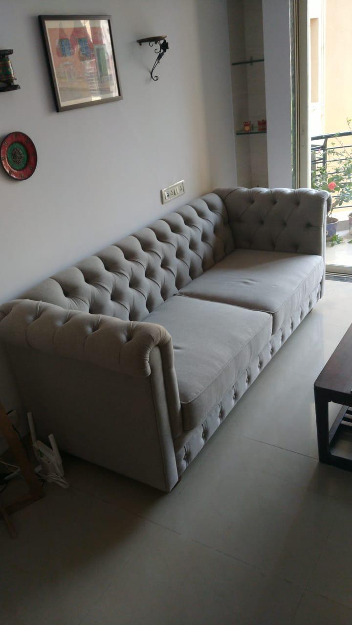 Bespoke Teakwood Diamond sofa + 2 Maharaja Accent Chairs