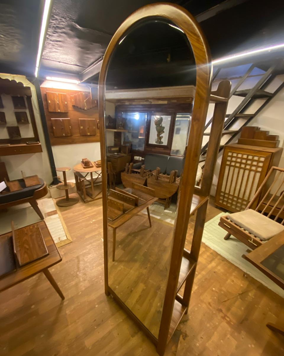 The Bespoke Mirror with a Teakwood Dresser Storage