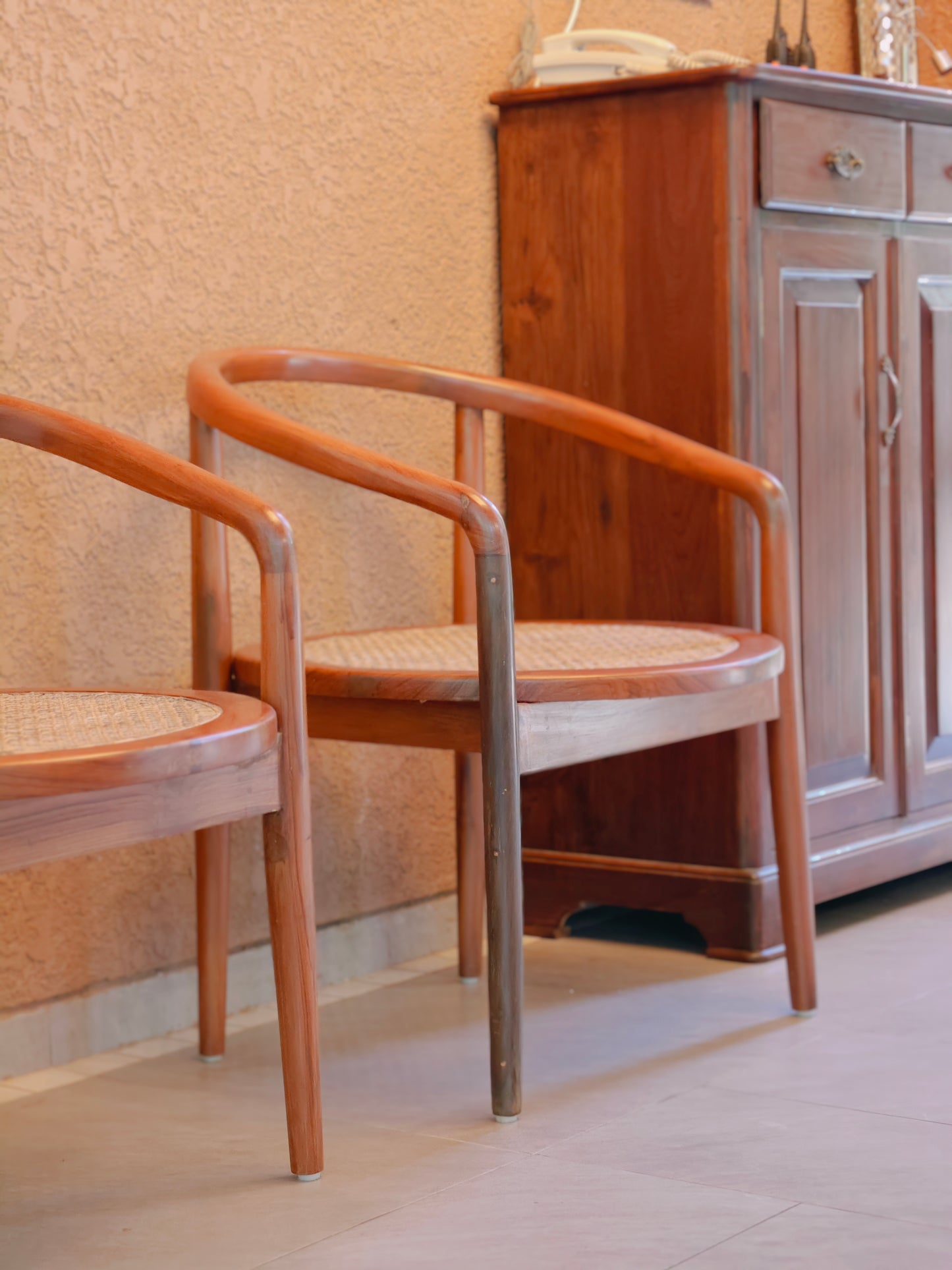 Bespoke Teakwood Rattan chair