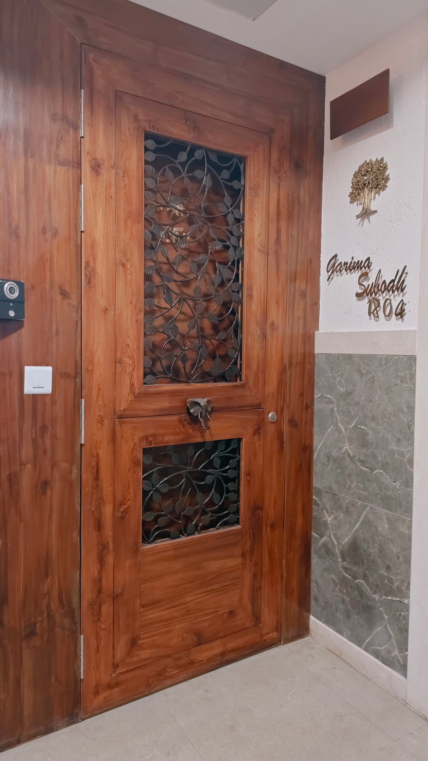 Bespoke Safety door with frame (Teakwood)