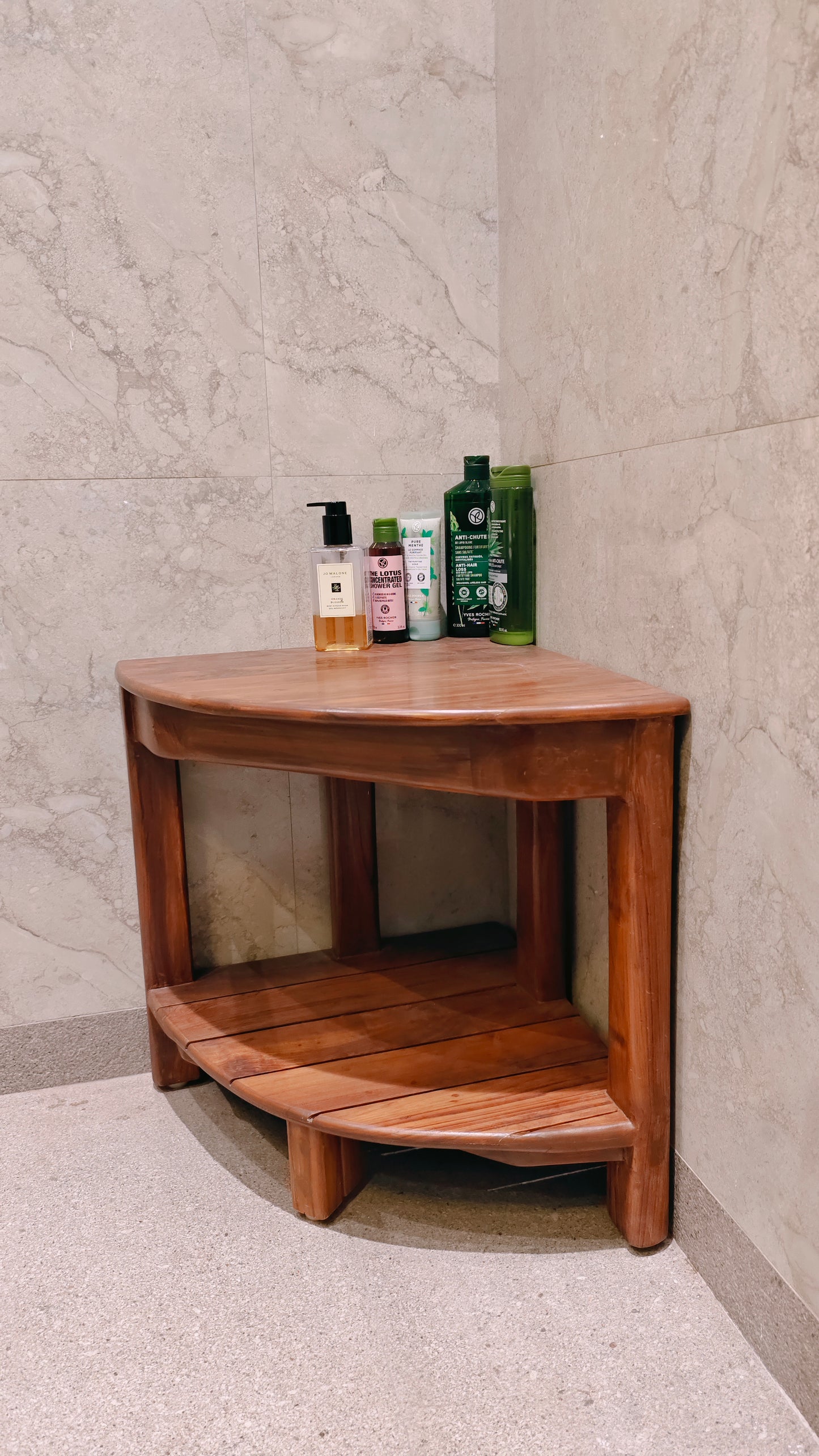 Bespoke Teakwood Corner shower stools