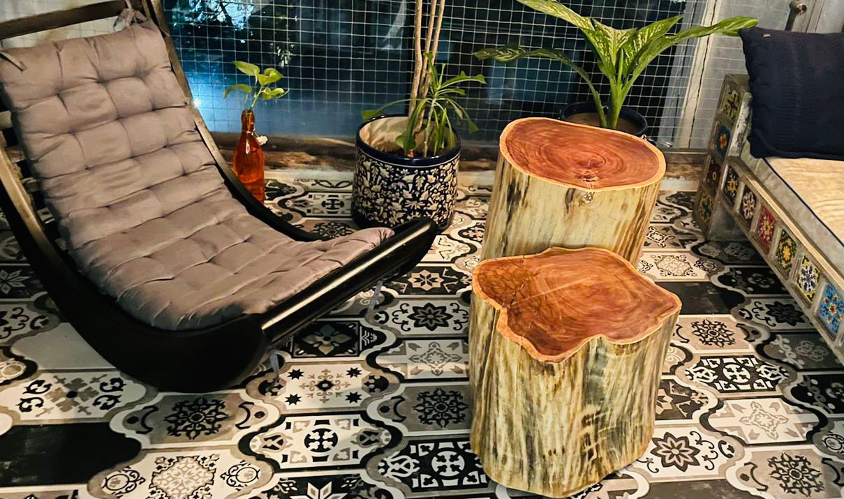 Bespoke Teakwood Liveedge Stool