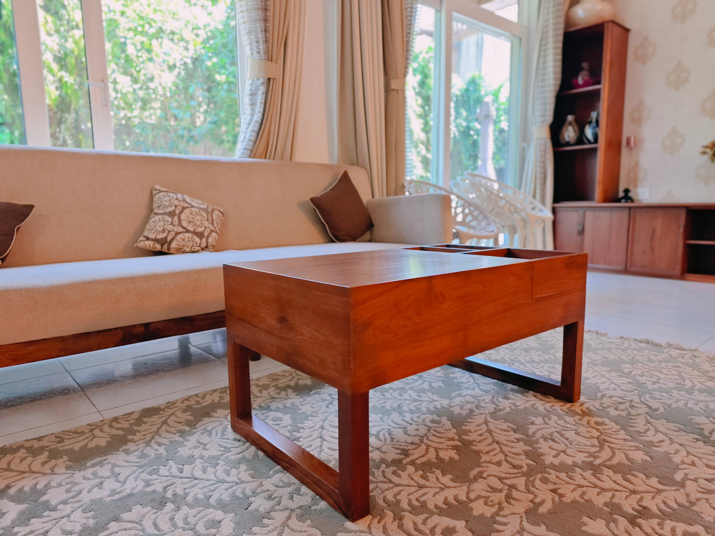 Bespoke Teakwood Centre Table with Party Holders