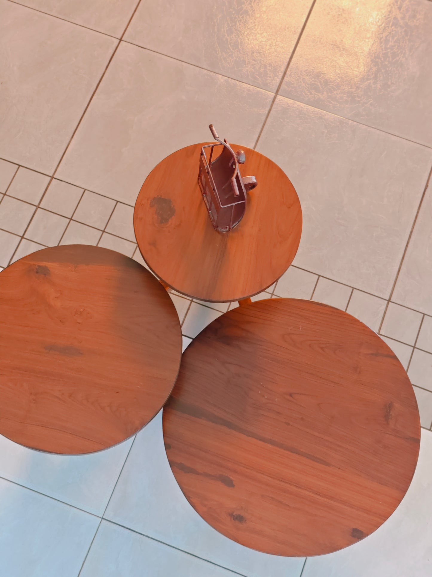 Bespoke Set of 3 Teakwood Table Unit