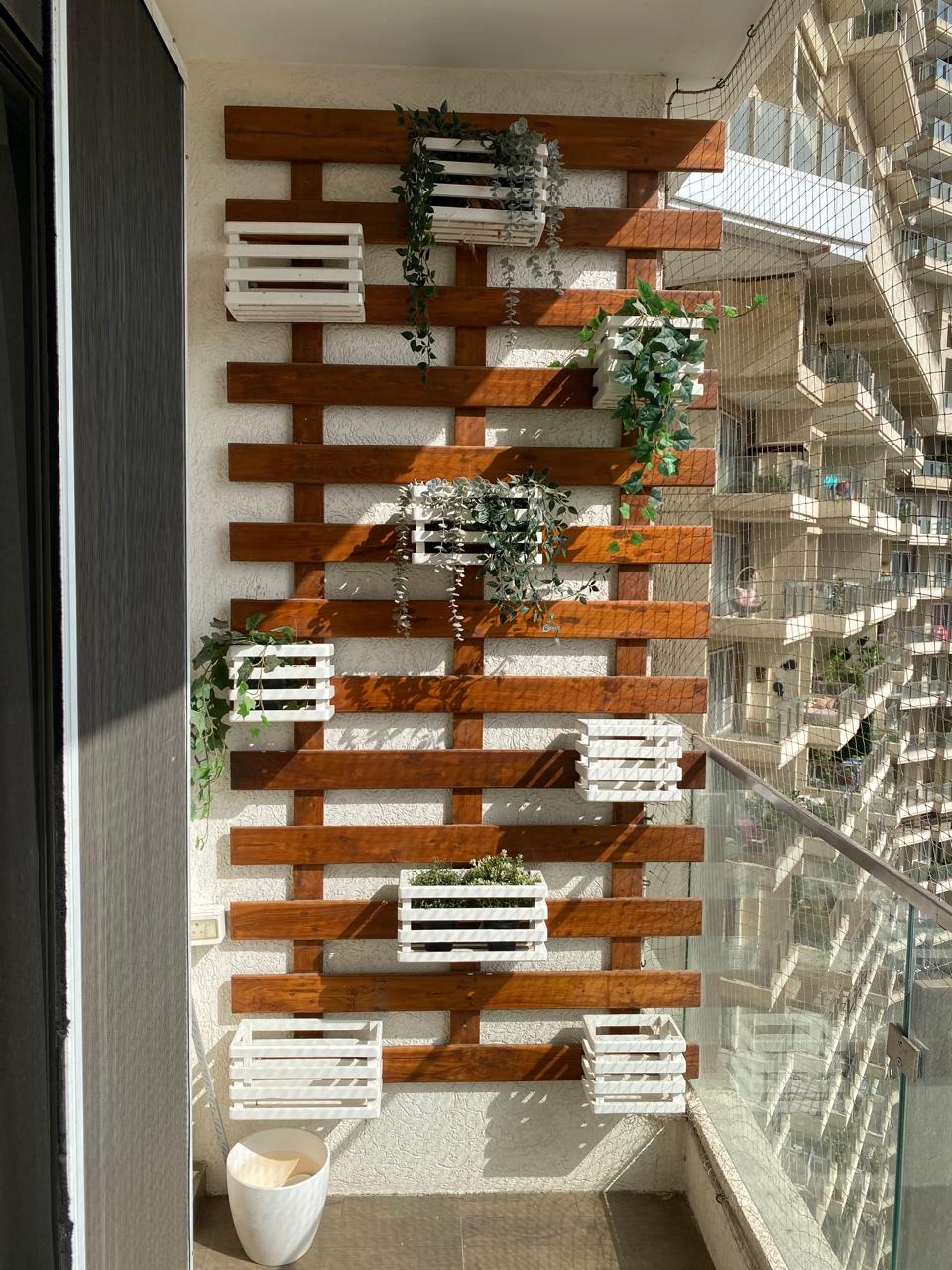 Bespoke Teakwood Wall floaters cum 'guardian' planters