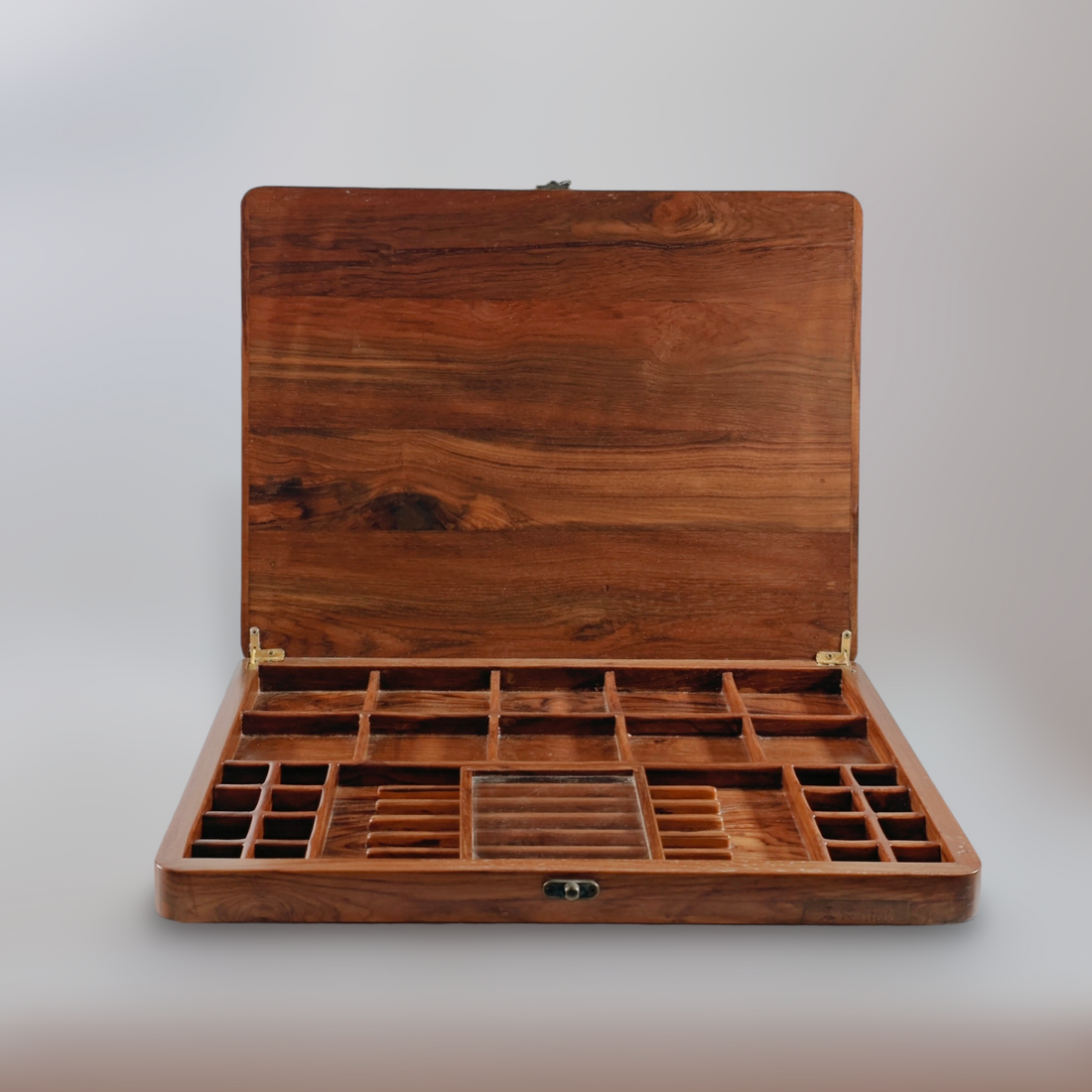 Handcrafted teakwood jewellery box organiser