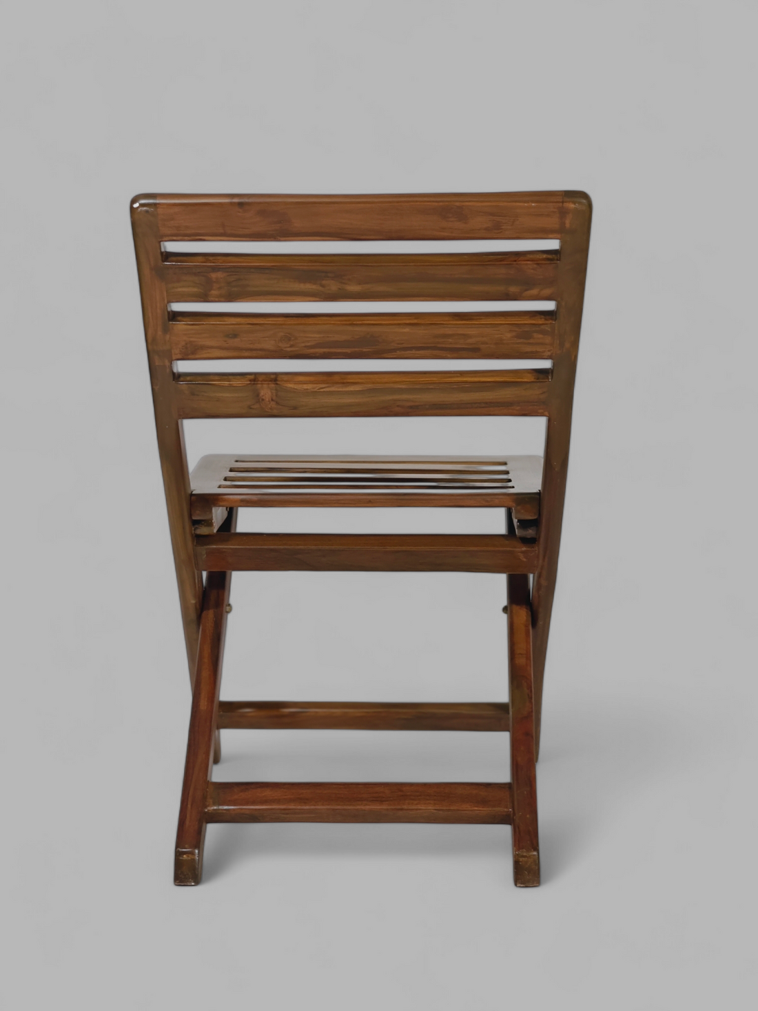 Handcrafted teak wood folding chair for indoor and outdoor seating