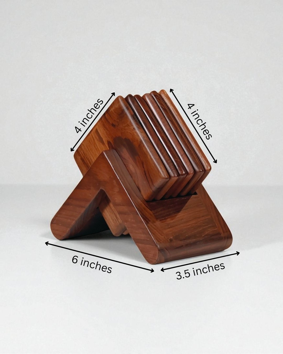 Patrika Adhar - Coaster sets with Holder (Teakwood)