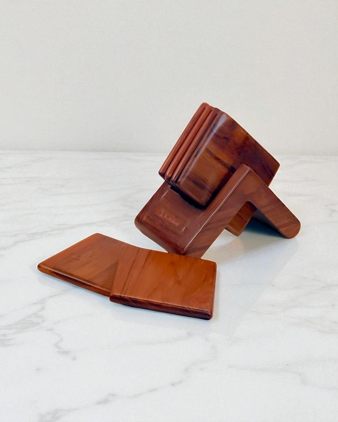 Patrika Adhar - Coaster sets with Holder (Teakwood)