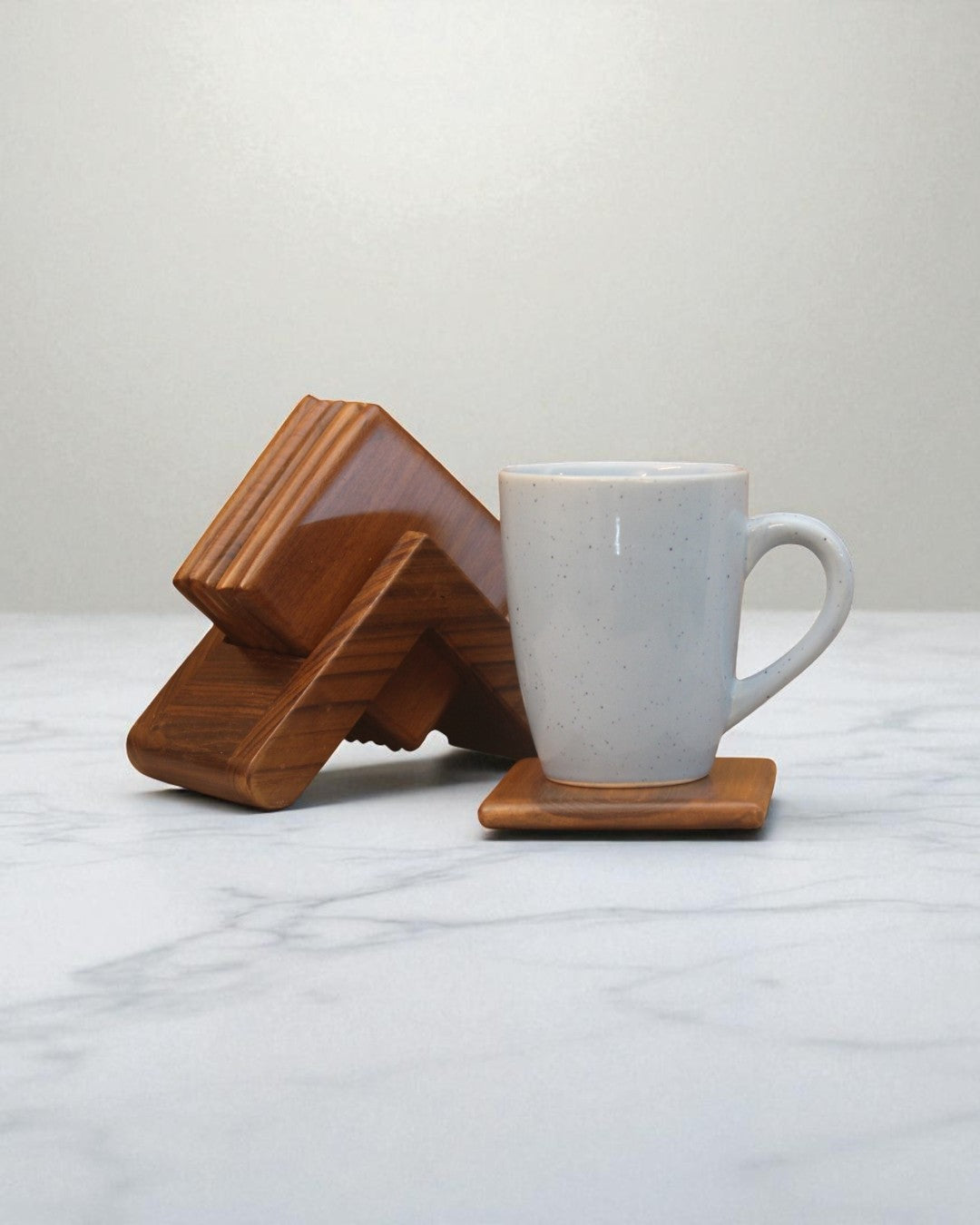 Patrika Adhar - Coaster sets with Holder (Teakwood)