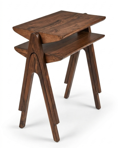 Teakwood Nesting Table-Set of 2
