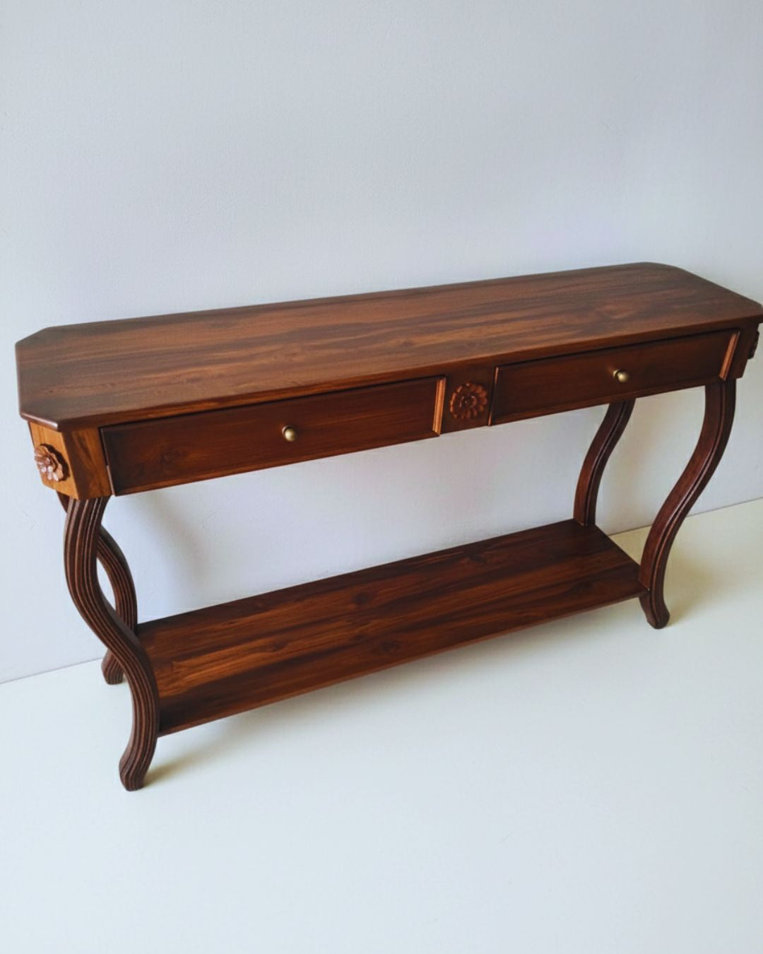 Victorian Elegance– Bespoke Teakwood Console