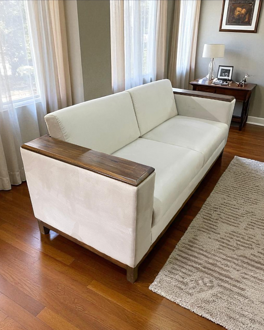 Bespoke stylish Teak clad Sofa