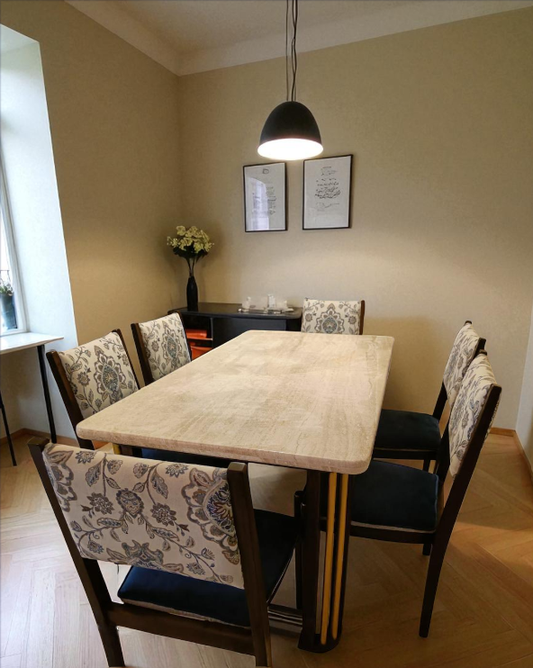 Bespoke Fusion Dining set - Teakwood, Marble and Brass