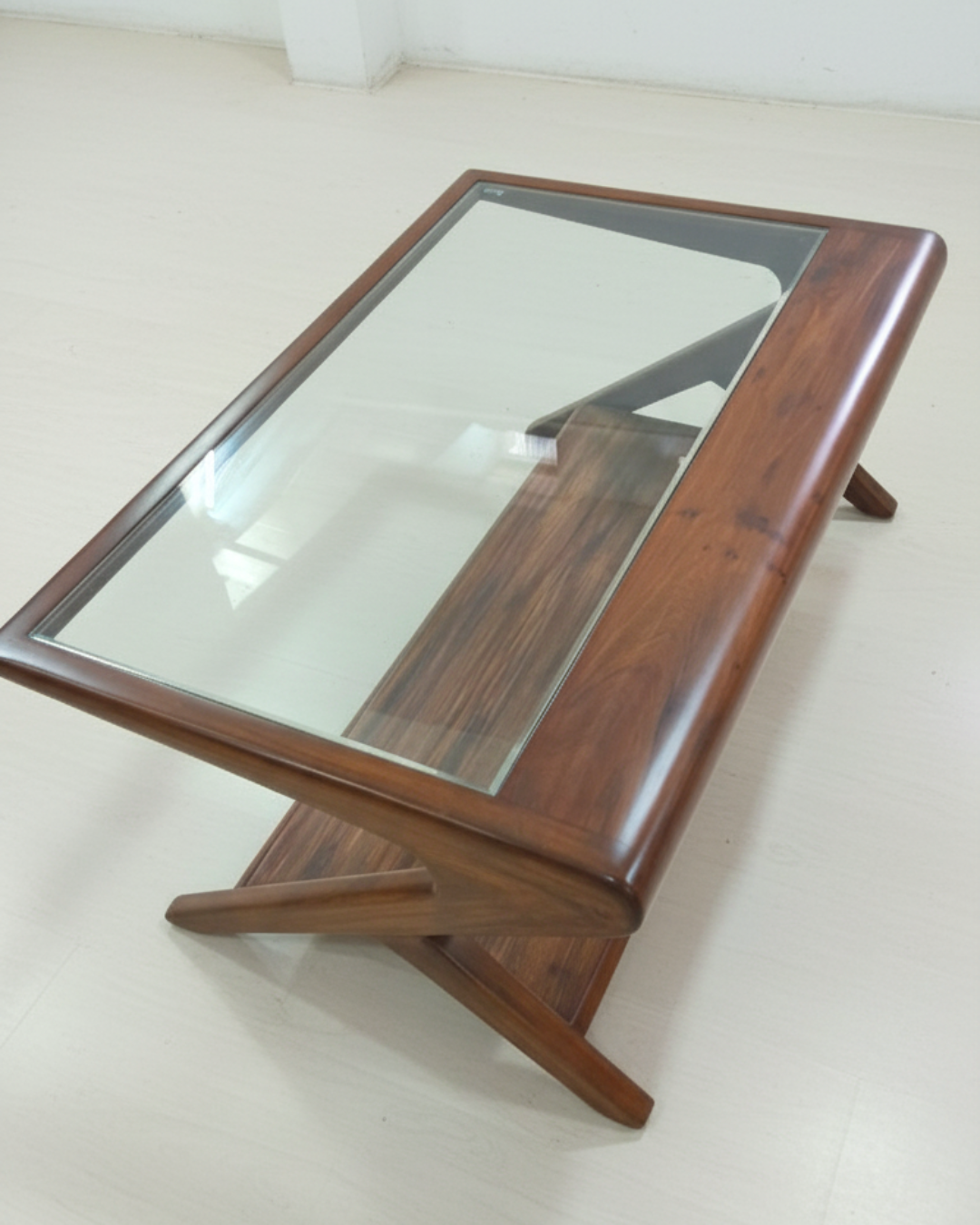 Wooden coffee table made of teakwood.